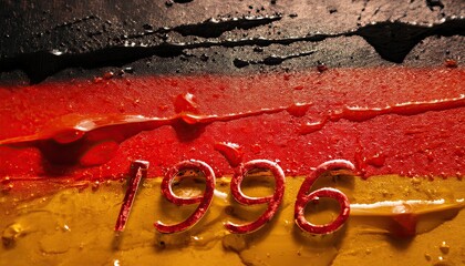 German Flag Paint Relief with 1996 Year Imprint