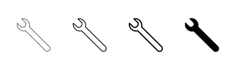 wrench icon vector isolated on white background. Wrench vector icon. Spanner symbol