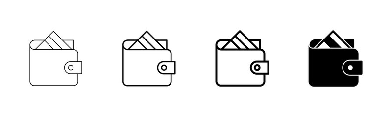 Wallet Icon vector isolated on white background. money wallet icon