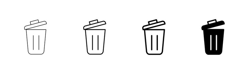 Trash icon vector isolated on white background. trash can icon. Delete icon vector