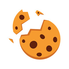 Cookie logo design. Cookie vector on white background. Cookie chocolate chip.