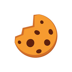 Cookie logo design. Cookie vector on white background. Cookie chocolate chip.