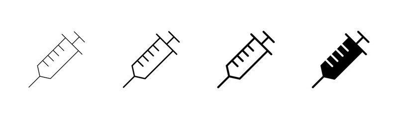 Syringe icon vector isolated on white background. injection icon