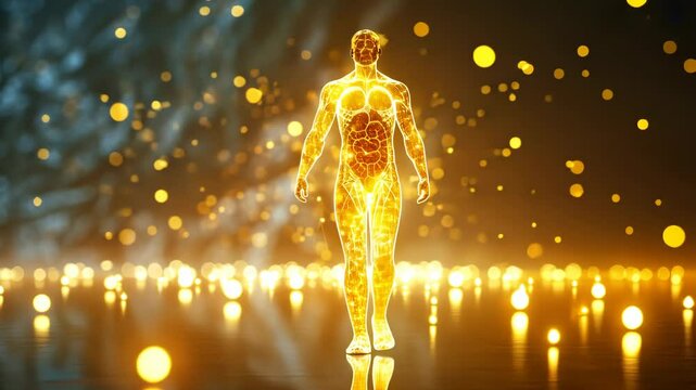 body composition with adipose tissue highlights