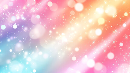 Obraz premium Vibrant multicolored blurred background with bokeh lights, pastel tones, and sparkles, perfect for celebrations, holidays, and creative designs