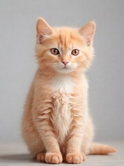 Obraz premium gentle peachcolored kitty on a white background