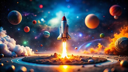 Miniature Rocket Launch into Space: Tilt-Shift Diorama