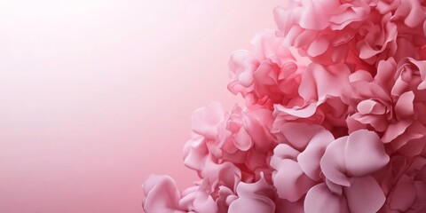 Delicate Pink Abstract Floral Ink Swirl Design