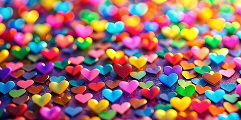 Miniature Valentine's Day Hearts Background: Tilt-Shift Romantic Love Theme