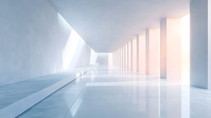 Soft and Ethereal Futuristic Background with Smooth Frosted Layering and Sleek Minimalist Aesthetic  This digital artwork features a light elegant and futuristic design with airy tones