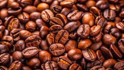 Fototapeta premium Minimalist Coffee Bean Background Texture - Rich Brown Roasted Coffee Beans