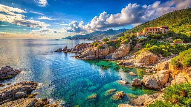 Minimalist Coastal Landscape: Oletta, Haute-Corse, France
