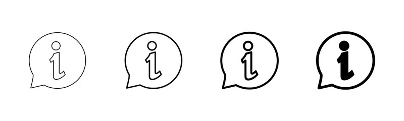 Information icon vector isolated on white background. Info sign. About us