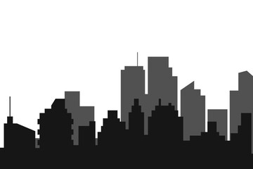 Naklejka premium City skyline vector illustration. Urban landscape cityscape in flat style. City silhouette. Cityscape backgrounds. Daytime city skyline.