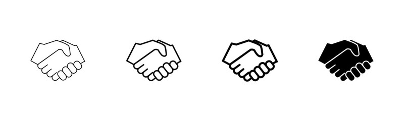 Obraz premium Business handshake icon vector isolated on white background. Handshake icon vector. contract agreement. Trust icon vector. Deal. Done. partnership icon