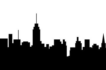 Fototapeta premium City skyline vector illustration. Urban landscape cityscape in flat style. City silhouette. Cityscape backgrounds. Daytime city skyline.