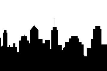 Naklejka premium City skyline vector illustration. Urban landscape cityscape in flat style. City silhouette. Cityscape backgrounds. Daytime city skyline.