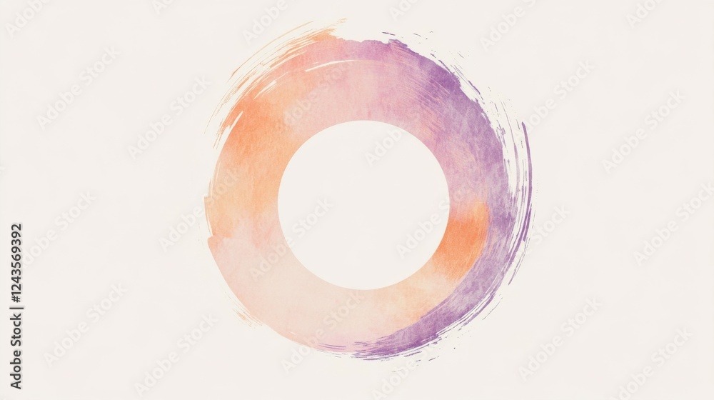 Poster Minimalist design featuring a soft pencil creating an elegant abstract artwork in pastel hues on a clean background