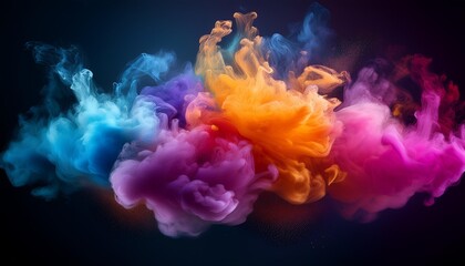 Fototapeta premium colorful smoke on black background