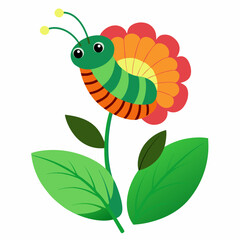 Caterpill wite background 