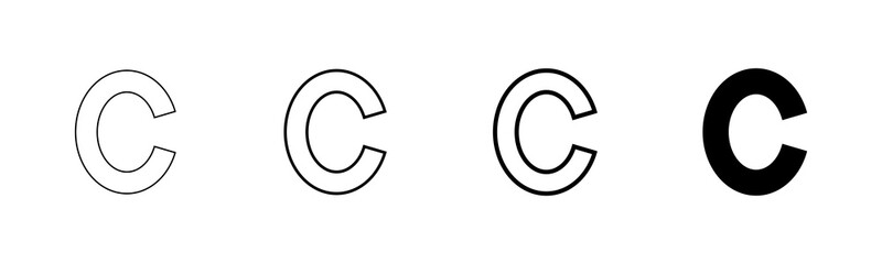 Copyright icon vector isolated on white background. copyright symbols