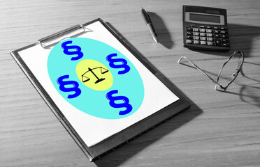 Law concept on a desk