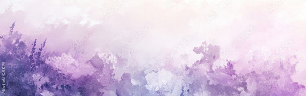 Poster elegant pastel lavender and pink haze creating a serene landscape at dawn in a tranquil setting