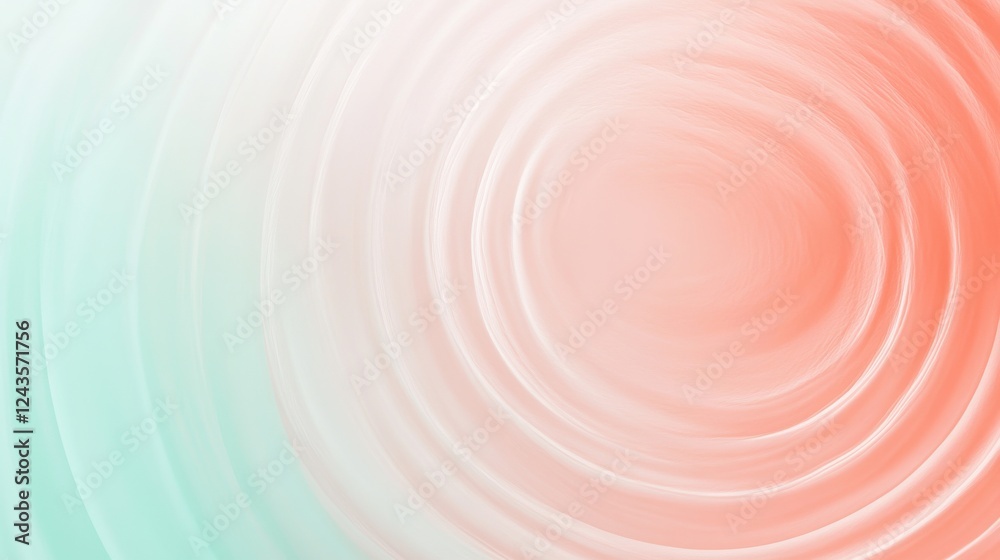 Aufkleber elegant coral to mint gradient creates a serene and calm backdrop with gentle circular patterns