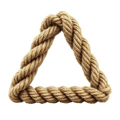Fototapeta premium Twisted Rope Triangle Shape Isolated on White Isolated on transparent background