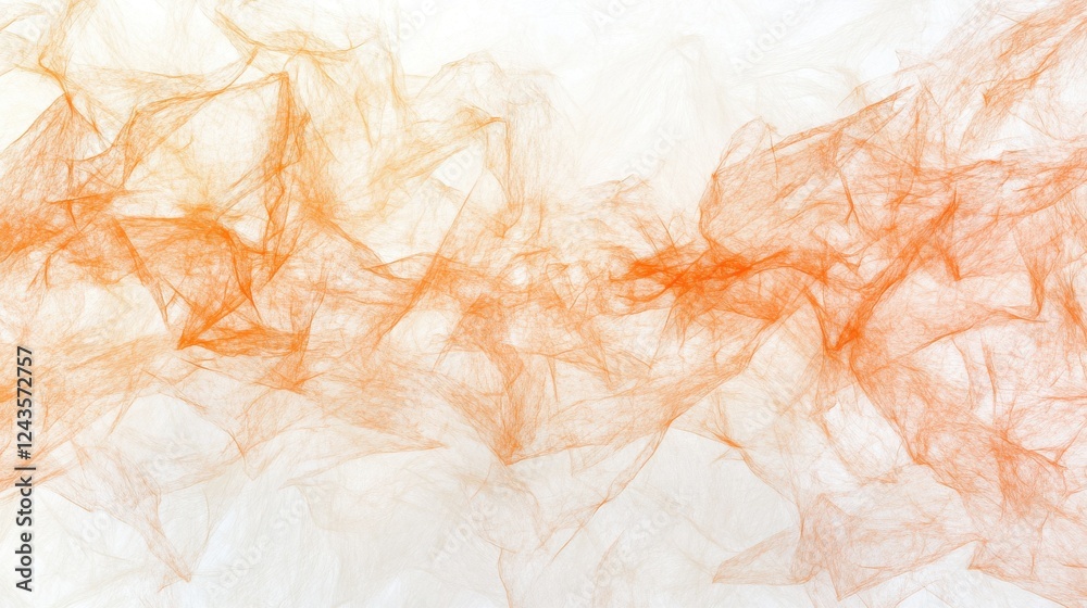 Poster soft textures blend in shades of white and orange, creating an ethereal atmosphere for artistic expr