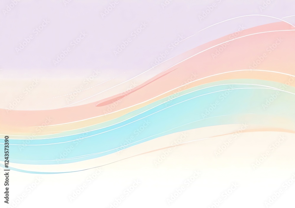 Wall mural pastel waves: a serene abstract background