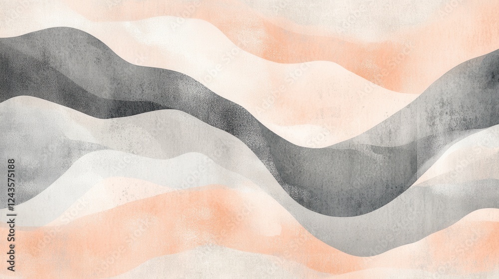 Poster Abstract pencil strokes create a soothing blend of translucent colors in a modern artistic composition
