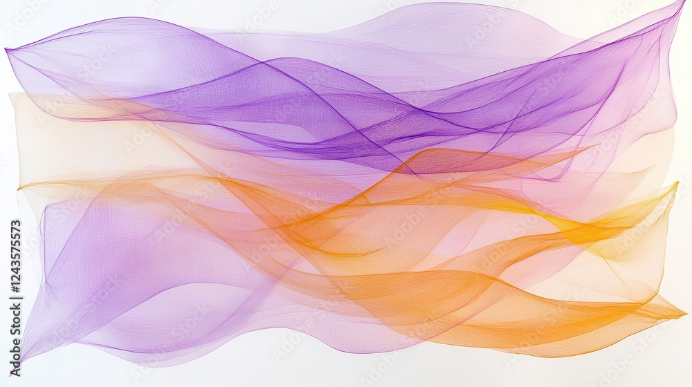 Aufkleber colorful abstract pencil strokes create a harmonious blend of translucent hues in purple and orange,