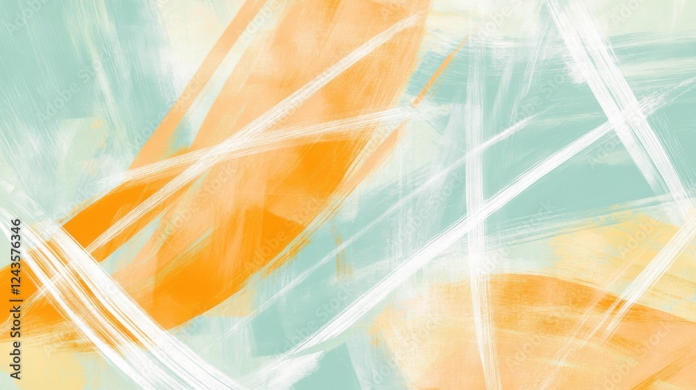 Poster abstract pencil strokes in pastel mint create a calming artistic expression of creativity and imagin