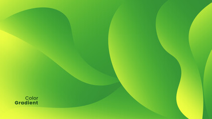 Abstract Green Gradient Background With Flowing Organic Shapes and Vibrant Layers