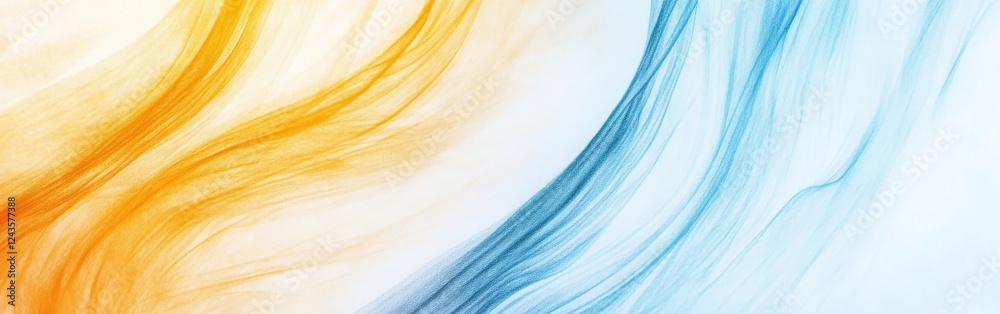Poster Abstract pencil strokes background designed with pastel colors creating a harmonious blend of blue and orange hues