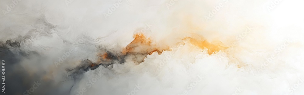 Leinwandbilder pale gray and amber mist creating a tranquil abstract atmosphere in soft textures and hues