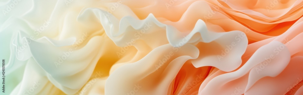 Aufkleber Abstract gradient composition featuring pastel amber hues blending seamlessly with soft textures and fluid shapes