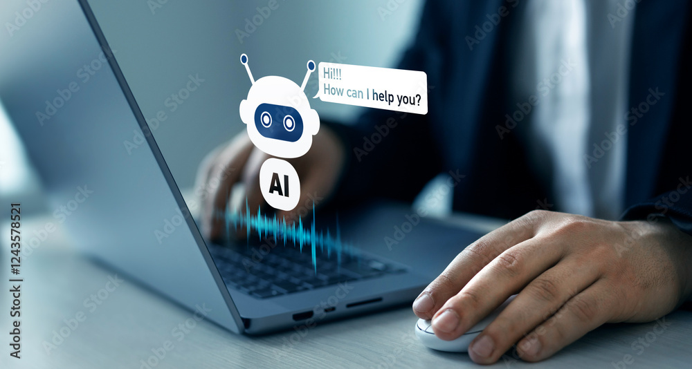 Poster online support chatbot conversation.virtual assistant, artificial intelligence bot and crm software 