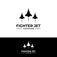 fighter jet airplane logo vector