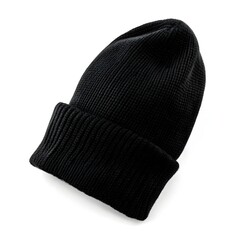 black knitted cap