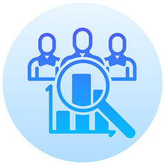 competitor analysis vector round gradient icon