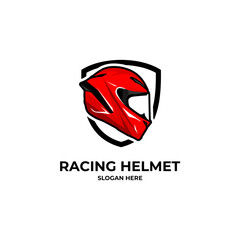 helmet racing extreme sport logo vector
