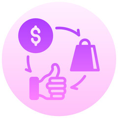 trading vector round gradient icon