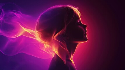 Obraz premium Child radiates vibrant energy in colorful visual display during dusk