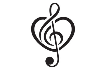 Heart music note logo