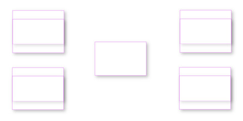 Simple Square cube box plate board on white wall background. 3d rendering. Multiple Horizontal Business Card Modern Mockup for Branding Presentation, Corporate Identity, Advertising, Graphic design.