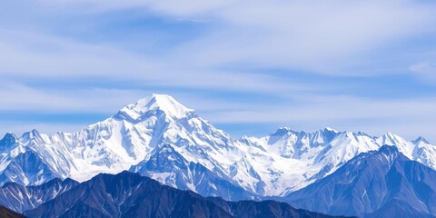 Obraz premium Majestic Himalaya mountain scenery with Ama Dablam peak on Mount Everest base camp trek in Nepal, nature, Himalayas, mountains