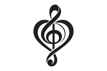 Heart music note logo