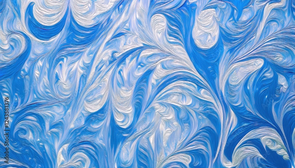 Poster swirling blue and white abstract texture with dynamic brushstroke effect, perfect for background